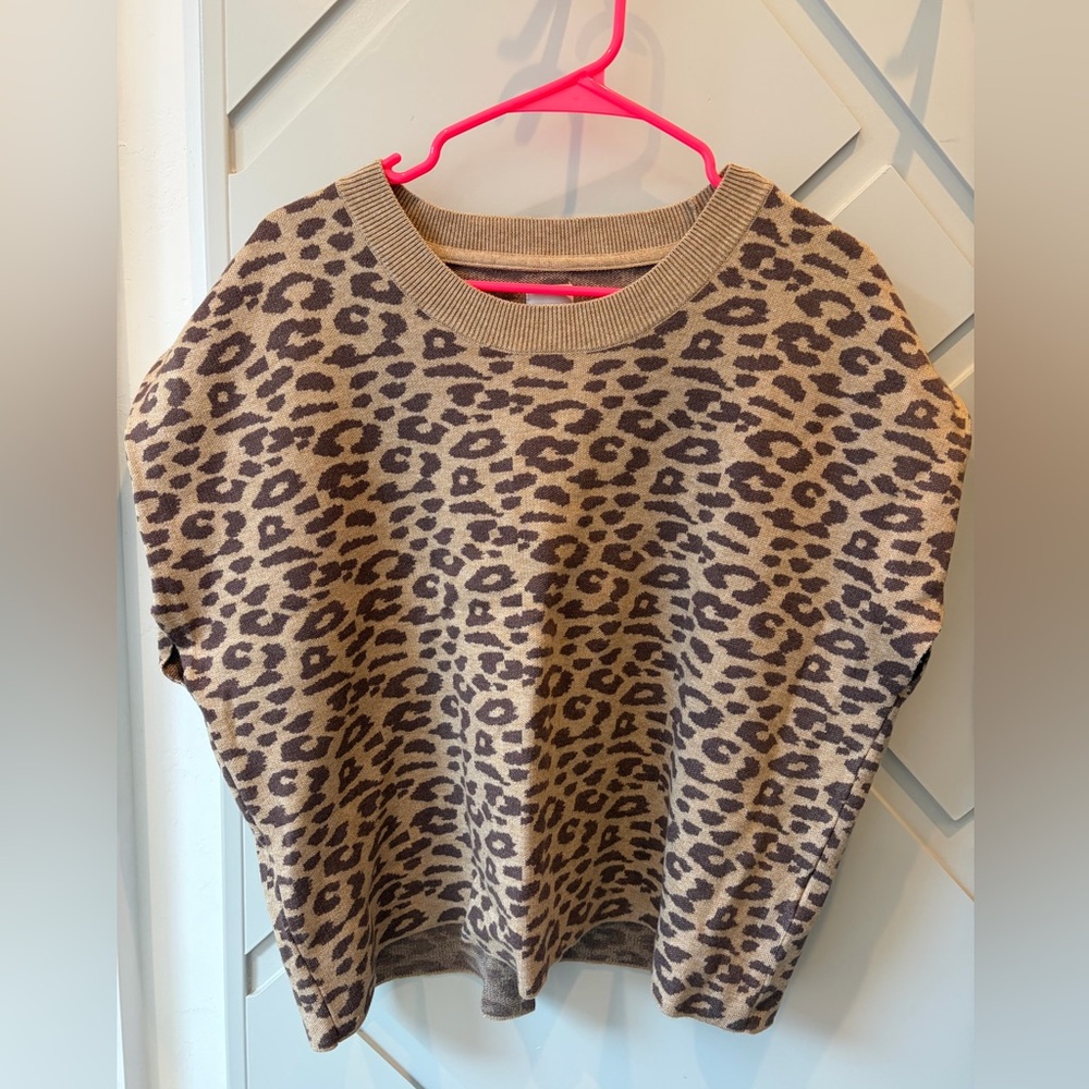 Maeve Anthropologie Noah the muscle sweater cheetah print XL - Picture 4 of 6